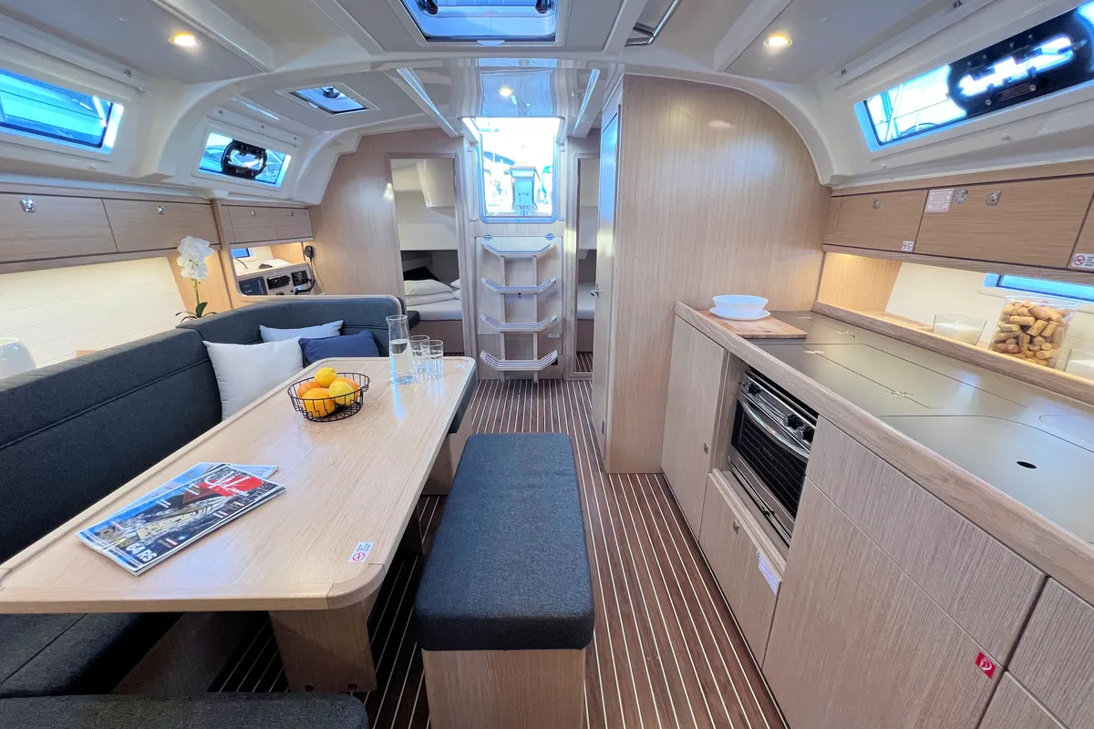 Salon of Panda III, a Bavaria Cruiser 41 sailboat at Grad Pula, Croatia