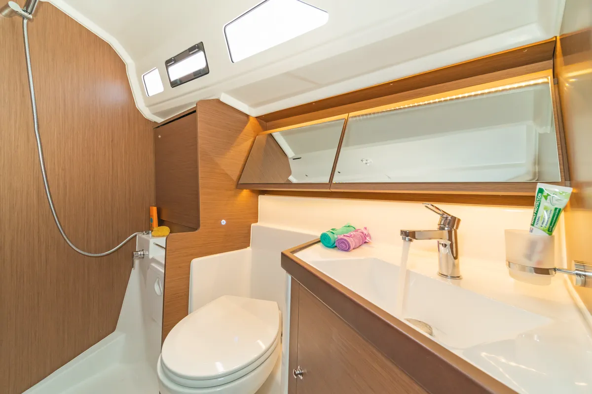 Head on Ariadne, a Beneteau Oceanis 40.1 sailboat at Municipal Unit of Lefkada, Greece