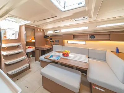 Salon of Ariadne, a Beneteau Oceanis 40.1 sailboat at Municipal Unit of Lefkada, Greece