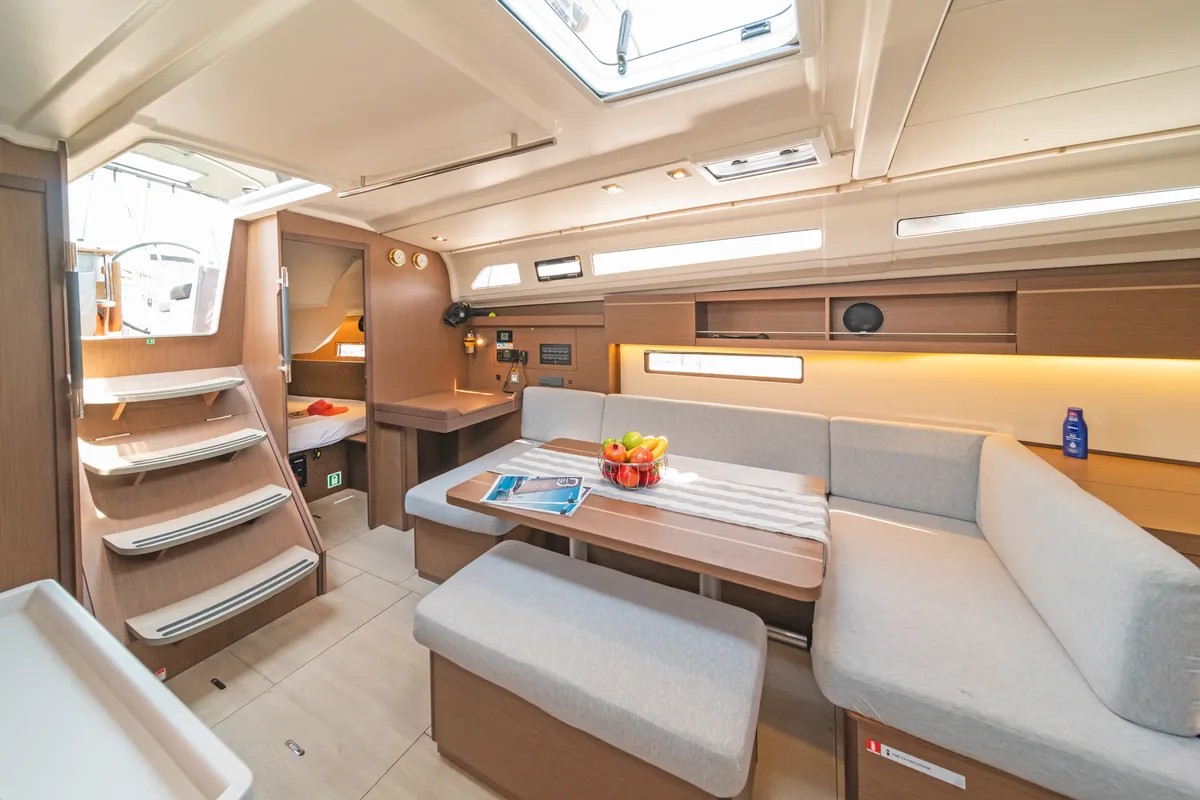 Salon of Ariadne, a Beneteau Oceanis 40.1 sailboat at Municipal Unit of Lefkada, Greece