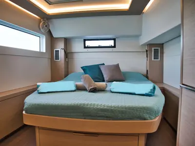 Cabin on Calipso, a Lagoon 46 catamaran at Lu Palau/Palau, Italy