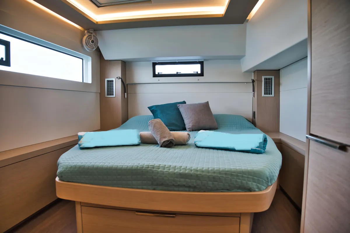 Cabin on Calipso, a Lagoon 46 catamaran at Lu Palau/Palau, Italy