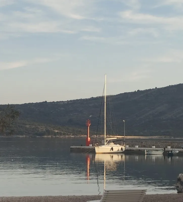 Exterior view of Ra, a Bavaria 38 sailboat at Općina Marina, Croatia