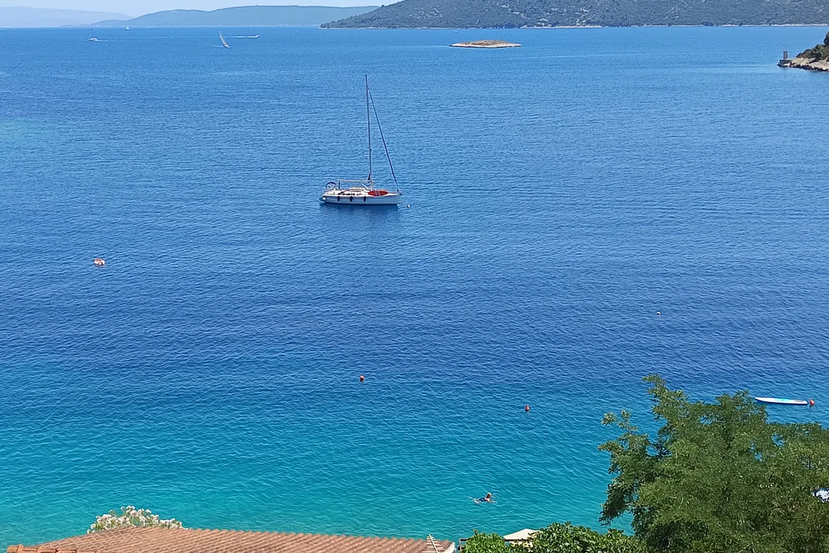 Exterior view of Ra, a Bavaria 38 sailboat at Općina Marina, Croatia