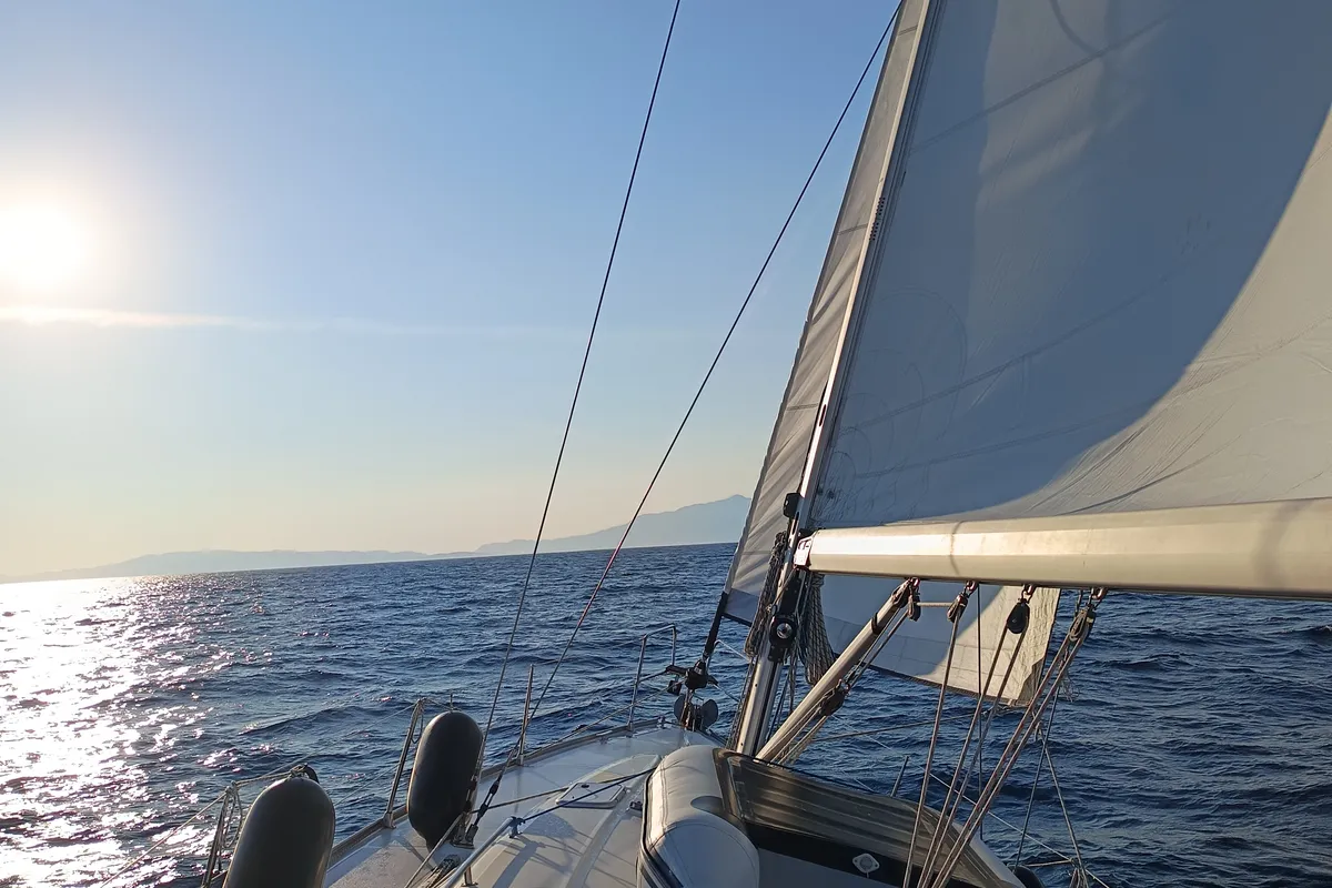 Deck of Ra, a Bavaria 38 sailboat at Općina Marina, Croatia
