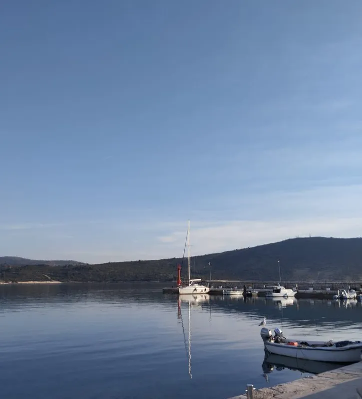 Exterior view of Ra, a Bavaria 38 sailboat at Općina Marina, Croatia