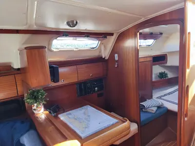 Salon of Ra, a Bavaria 38 sailboat at Općina Marina, Croatia