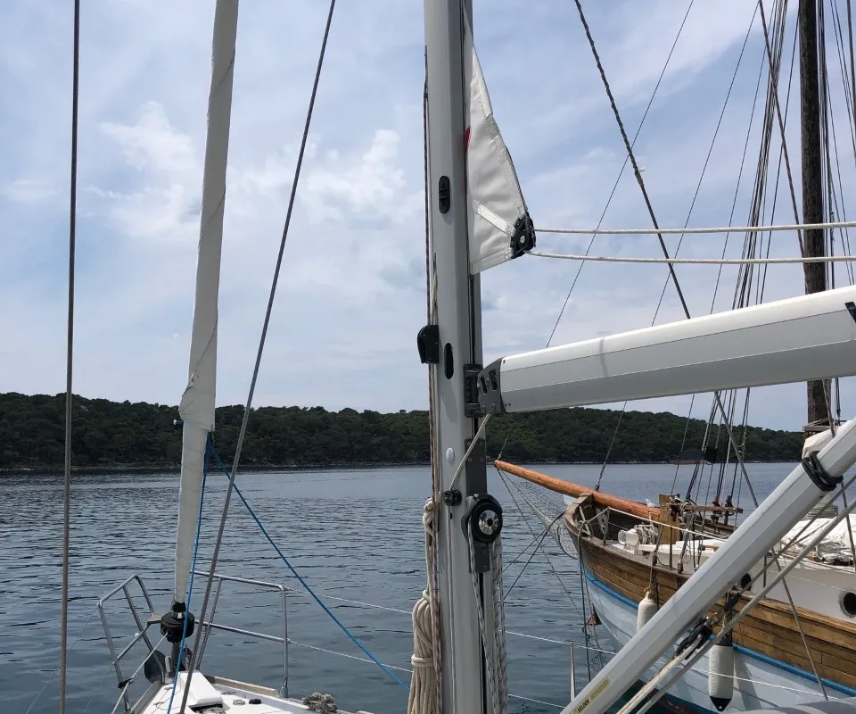 Exterior view of Laali, a Elan Impression 40 sailboat at Grad Pula, Croatia