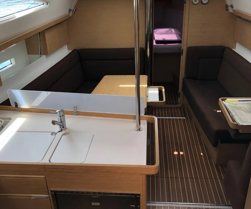 Salon of Laali, a Elan Impression 40 sailboat at Grad Pula, Croatia