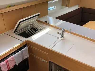 Galley of Laali, a Elan Impression 40 sailboat at Grad Pula, Croatia