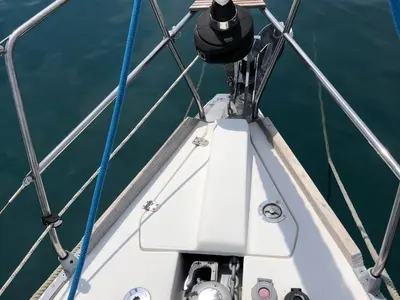 Deck of Laali, a Elan Impression 40 sailboat at Grad Pula, Croatia