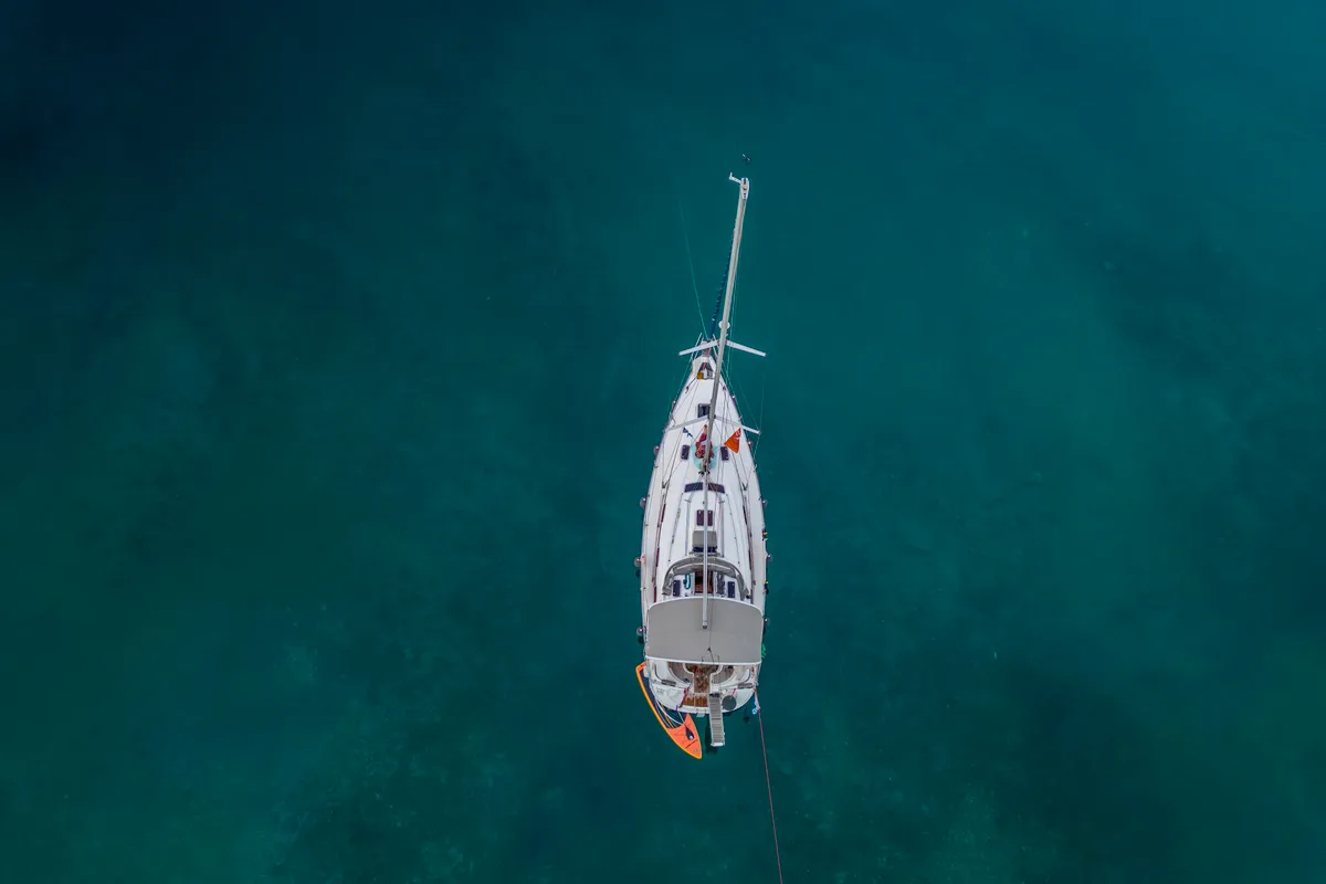 Exterior view of Baba Sails, a Bavaria 40 Cruiser sailboat at Pallini Municipal Unit, Greece