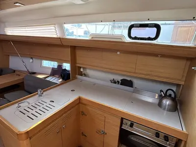 Galley of Artemis, a Dufour 412 GL sailboat at Kontokali, Greece