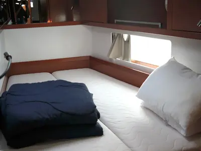 Cabin on Dreamer, a Beneteau Oceanis 55 sailboat at Kontokali, Greece