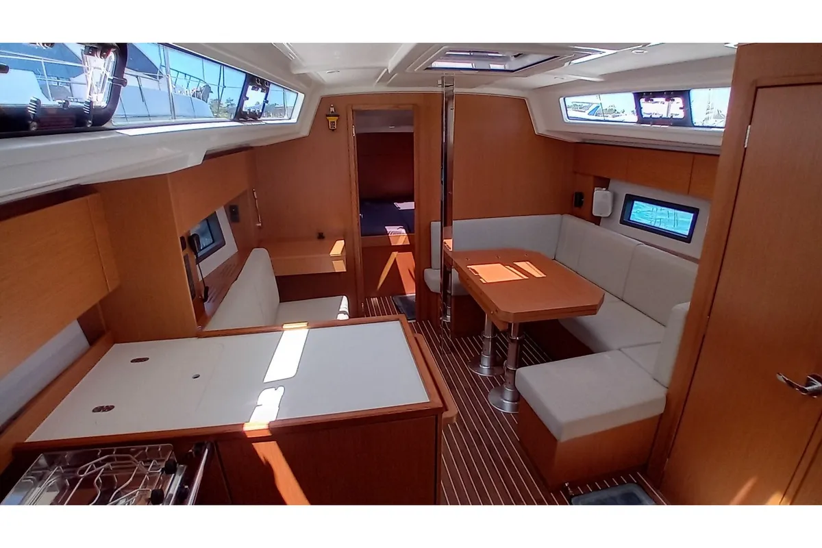 Salon of Galini, a Bavaria C38 sailboat at Municipal Unit of Rhodes, Greece