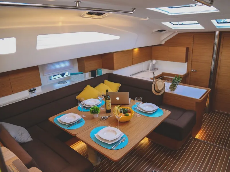 Salon of Virginia, a Elan Impression 50 sailboat at Split, Croatia