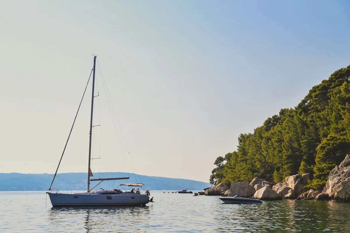 Exterior view of Virginia, a Elan Impression 50 sailboat at Split, Croatia