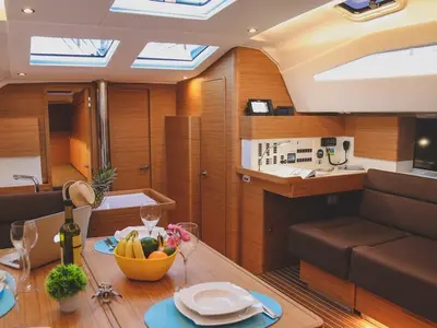 Salon of Virginia, a Elan Impression 50 sailboat at Split, Croatia