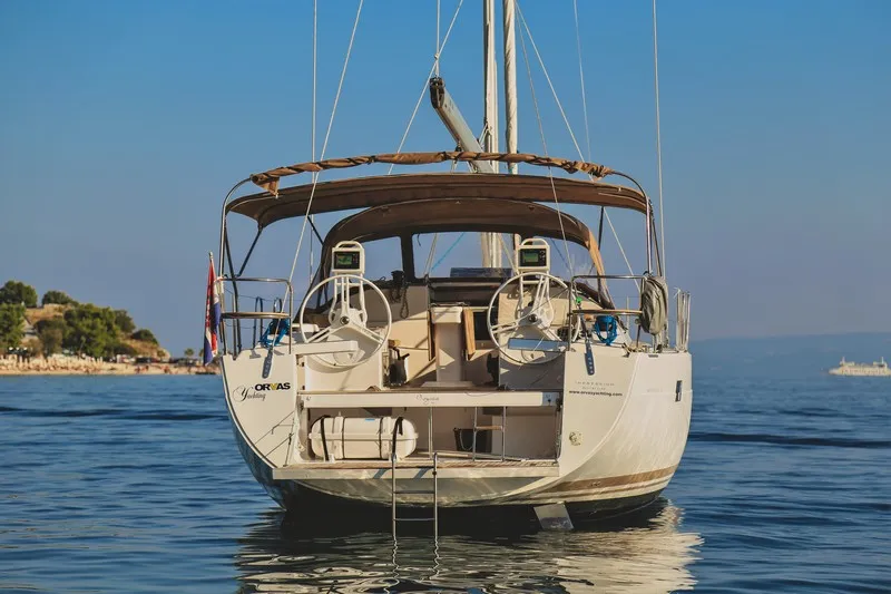 Cockpit of Virginia, a Elan Impression 50 sailboat at Split, Croatia