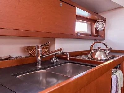 Galley of MOBULA ONE, a Beneteau Oceanis 45 sailboat at Split, Croatia
