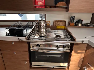 Galley of Gia, a Beneteau Oceanis 40.1 sailboat at Fethiye, Turkey