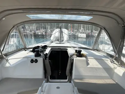 Deck of Gia, a Beneteau Oceanis 40.1 sailboat at Fethiye, Turkey