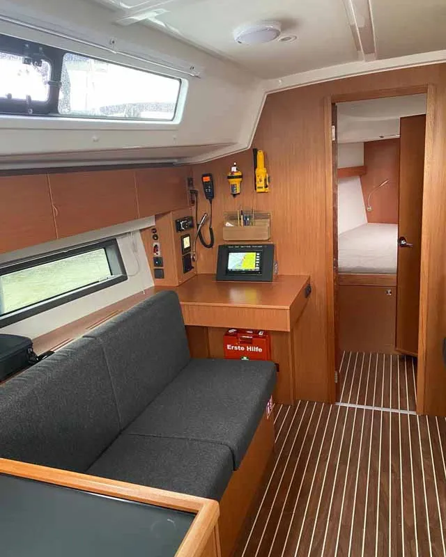 Salon of Katharina, a Bavaria C42 sailboat at Lelystad, Netherlands