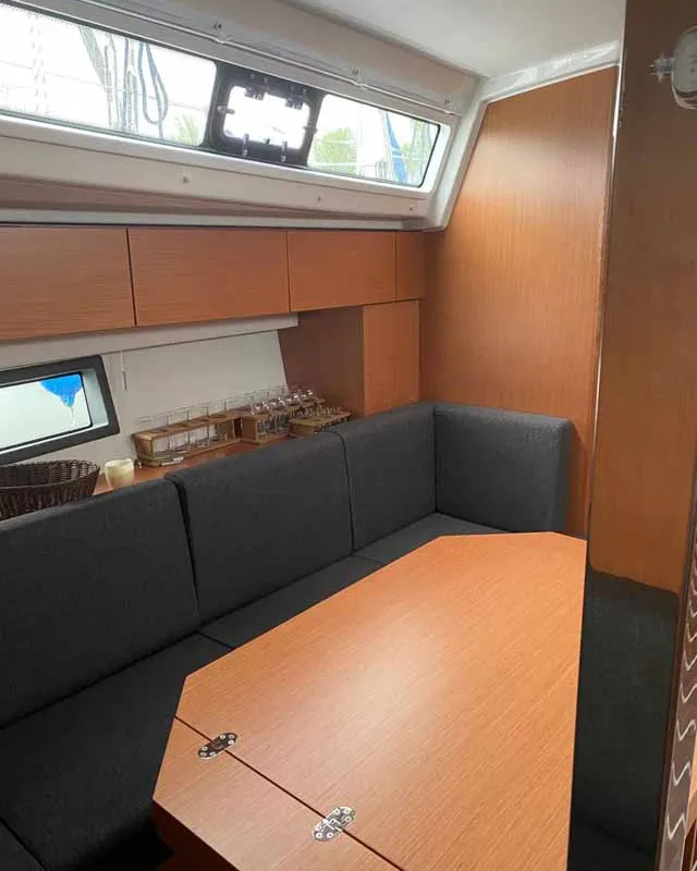 Salon of Katharina, a Bavaria C42 sailboat at Lelystad, Netherlands