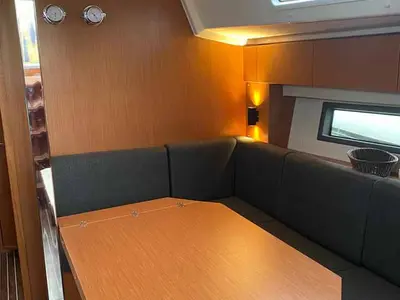 Salon of Katharina, a Bavaria C42 sailboat at Lelystad, Netherlands