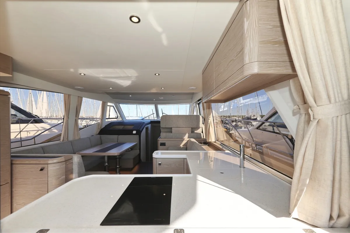 Galley of Vegas, a Greenline 48 Fly motor yacht at Grad Biograd na Moru, Croatia