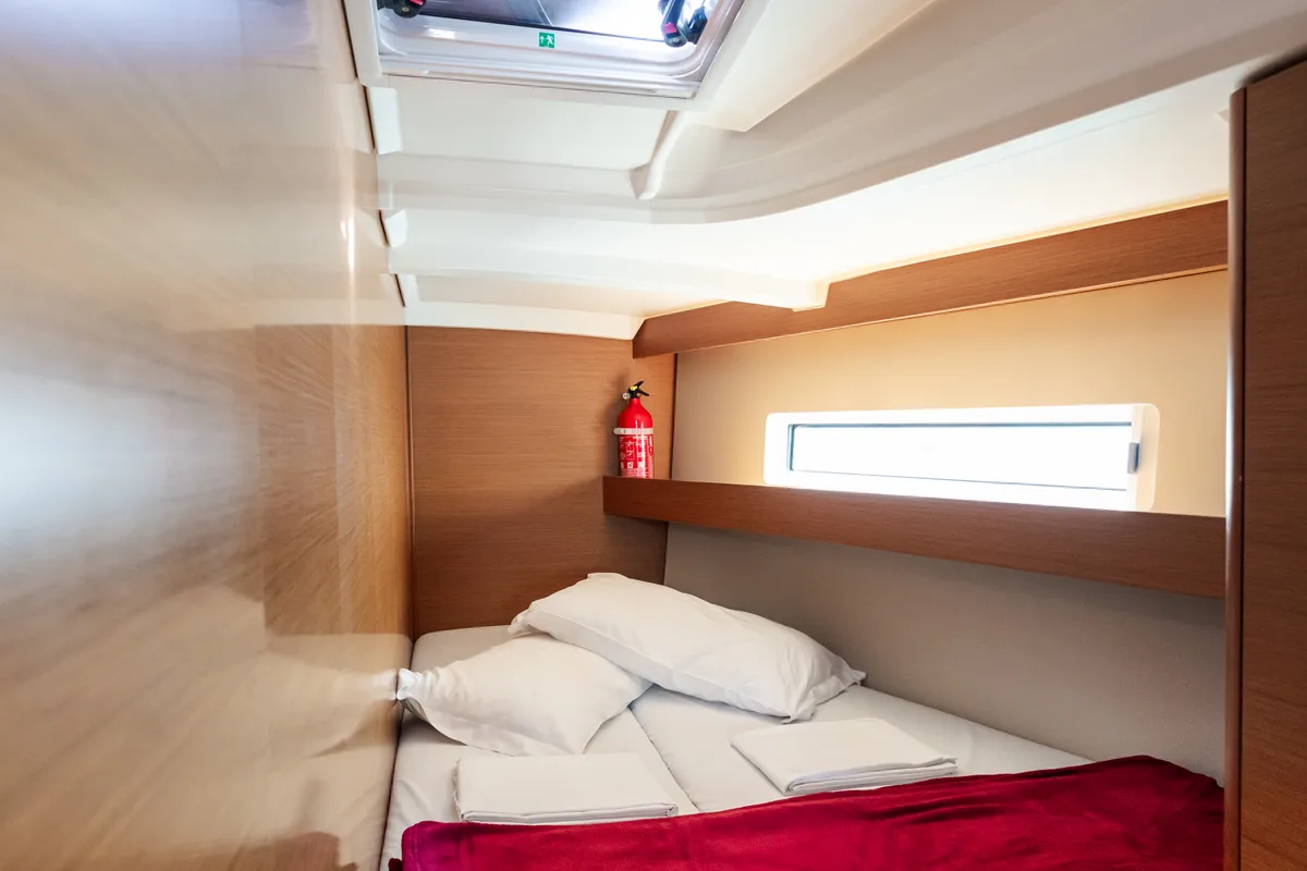 Cabin on Jeanneau Sun Odyssey 440, a sailboat at Tonnarella, Italy