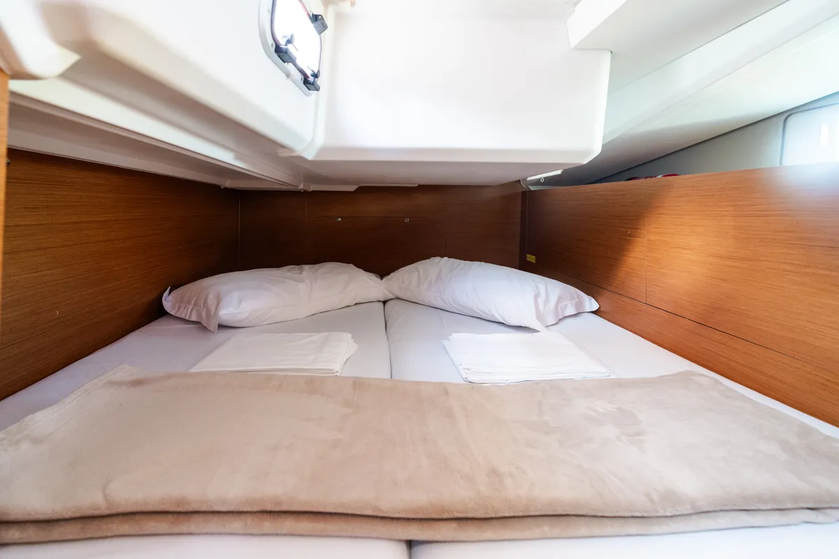 Cabin on Jeanneau Sun Odyssey 440, a sailboat at Tonnarella, Italy