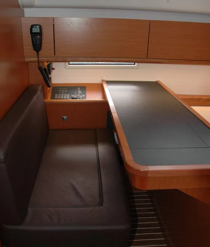 Salon of Astra, a Bavaria Cruiser 51 sailboat at Olbia, Italy