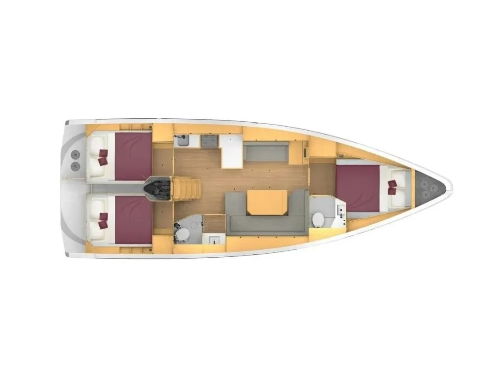 K, a Bavaria C42 sailboat at Lefkada, Greece