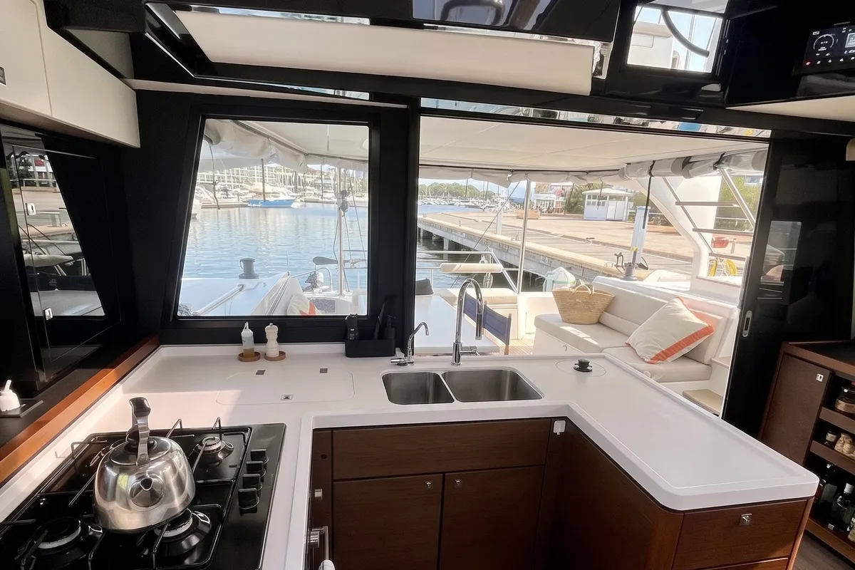 Origine, a Nautitech 46 Fly catamaran at Athens, Greece