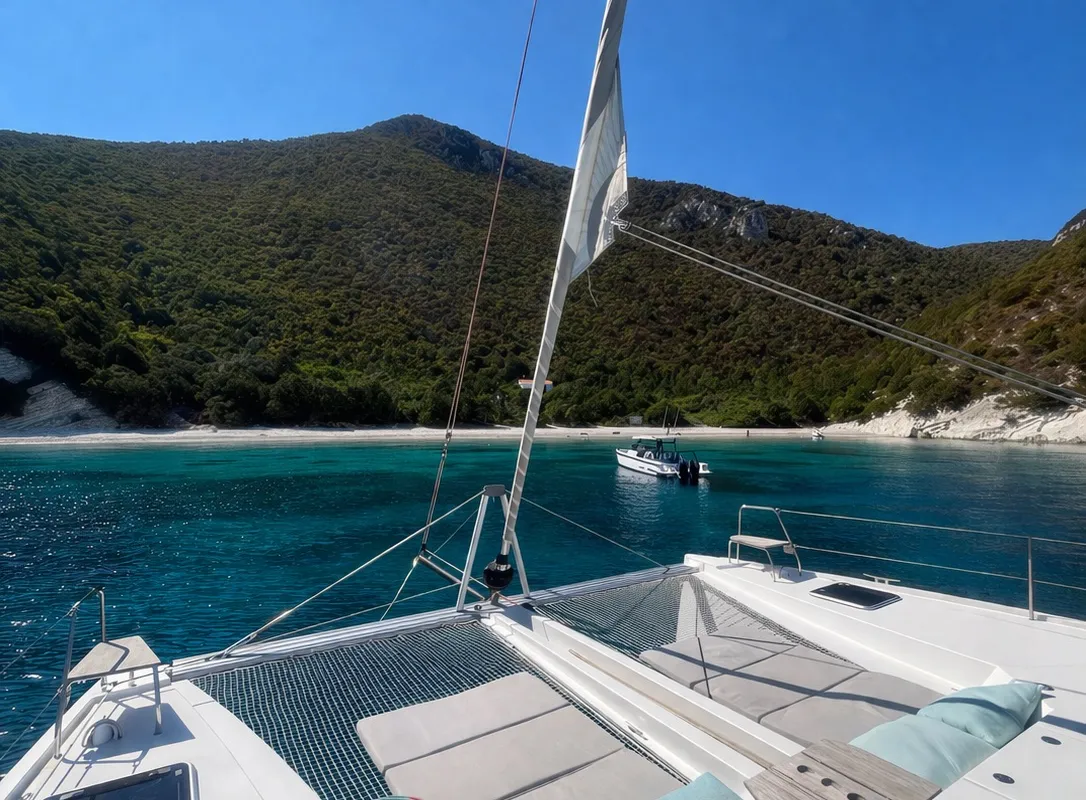 Origine, a Nautitech 46 Fly catamaran at Athens, Greece