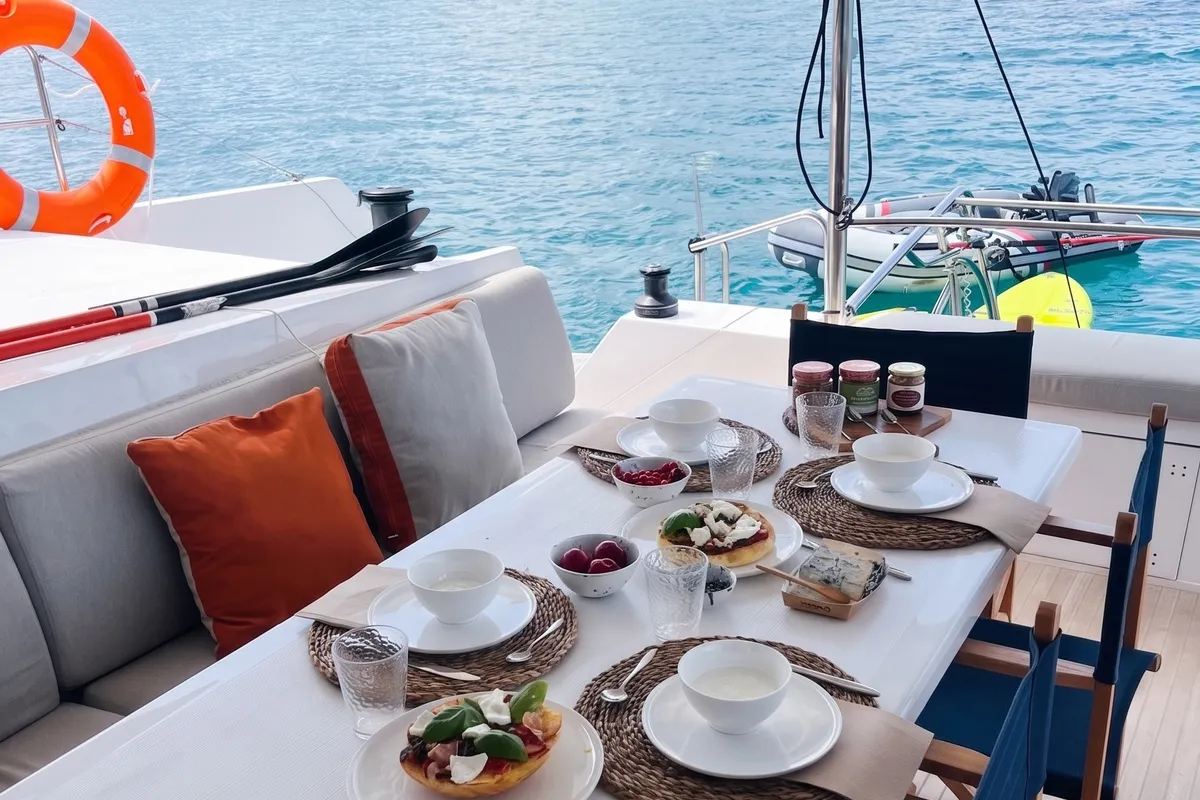 Origine, a Nautitech 46 Fly catamaran at Athens, Greece