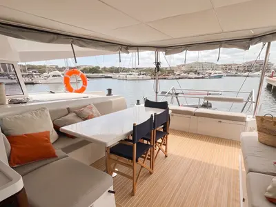 Origine, a Nautitech 46 Fly catamaran at Athens, Greece