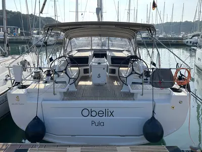 Cockpit of Obelix, a Beneteau Oceanis 51.1 sailboat at Grad Pula, Croatia