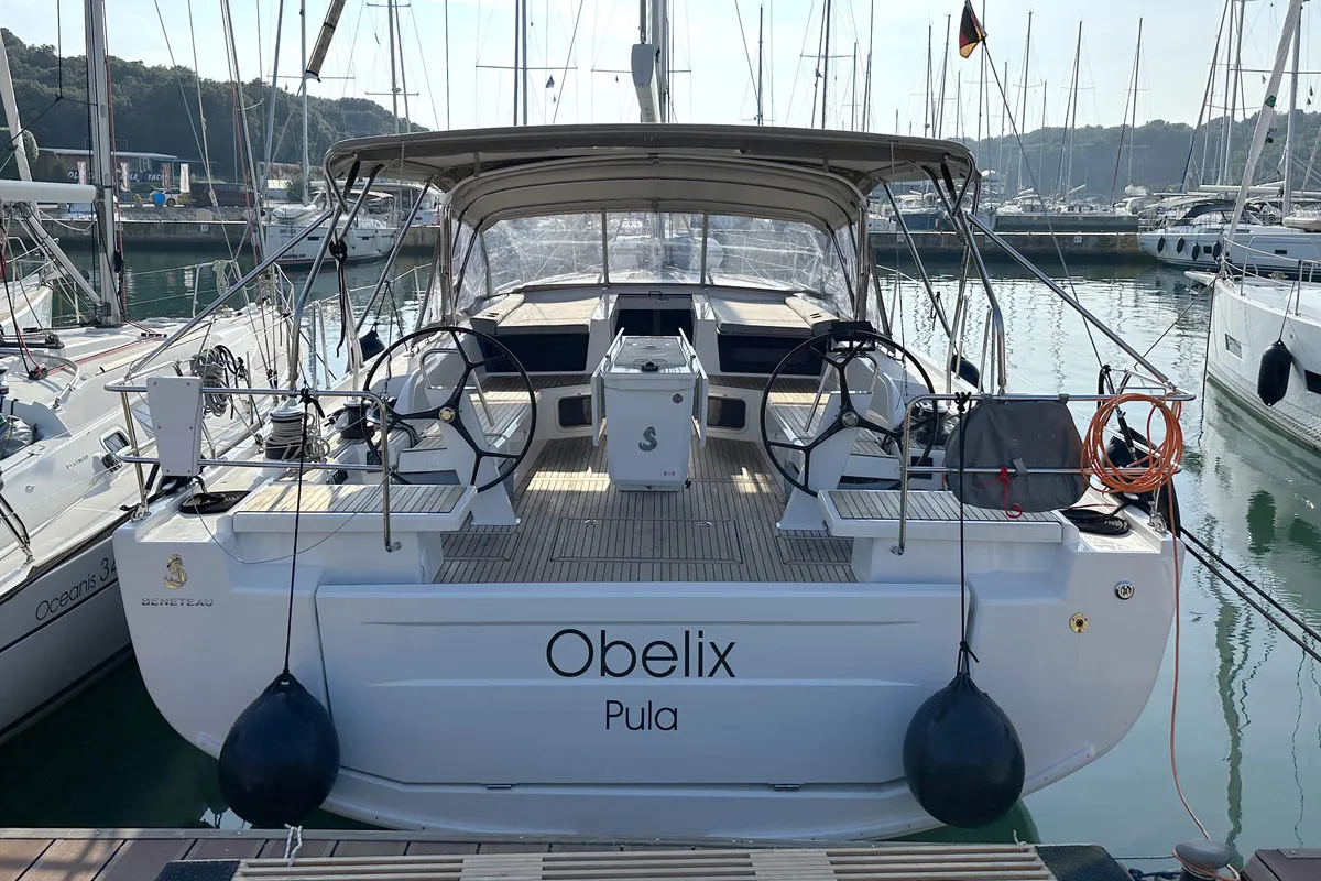 Cockpit of Obelix, a Beneteau Oceanis 51.1 sailboat at Grad Pula, Croatia