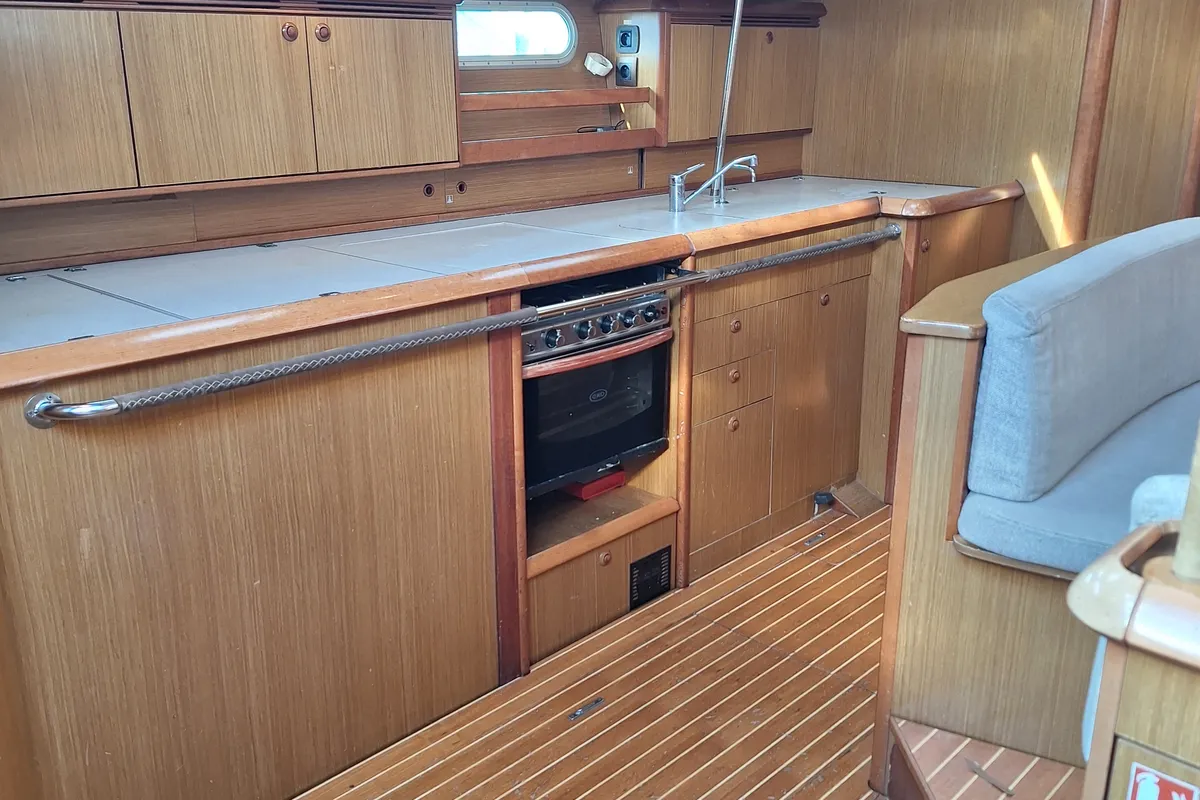 Galley of Rubra, a Jeanneau Sun Odyssey 49 sailboat at Toulon, France