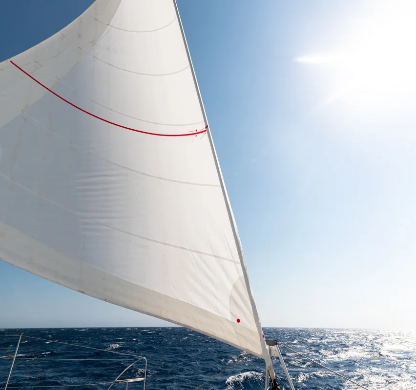 White Coral, a Fountaine Pajot 47 catamaran at Platys Gialos, Greece