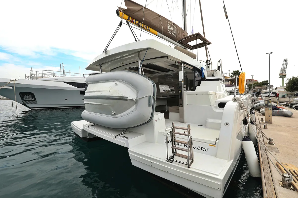 Exterior view of Hi Friends, a Bali Catspace catamaran at Grad Trogir, Croatia