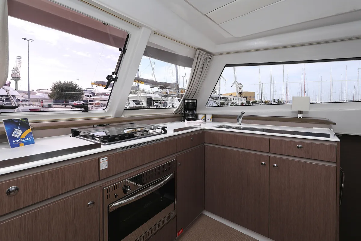 Galley of Hi Friends, a Bali Catspace catamaran at Grad Trogir, Croatia