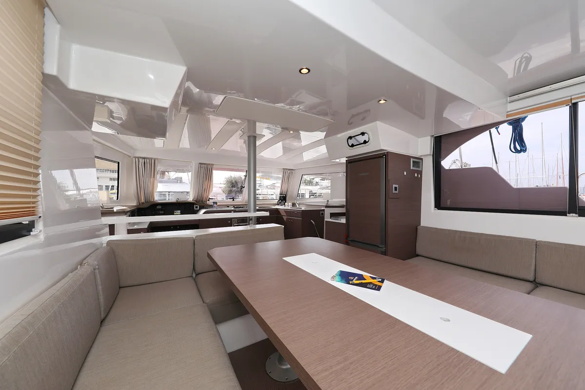Salon of Hi Friends, a Bali Catspace catamaran at Grad Trogir, Croatia
