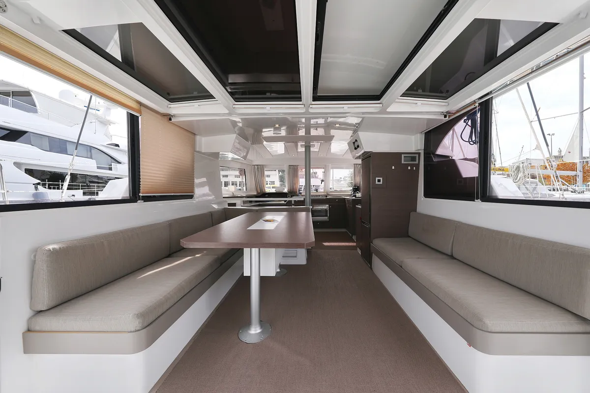 Salon of Hi Friends, a Bali Catspace catamaran at Grad Trogir, Croatia