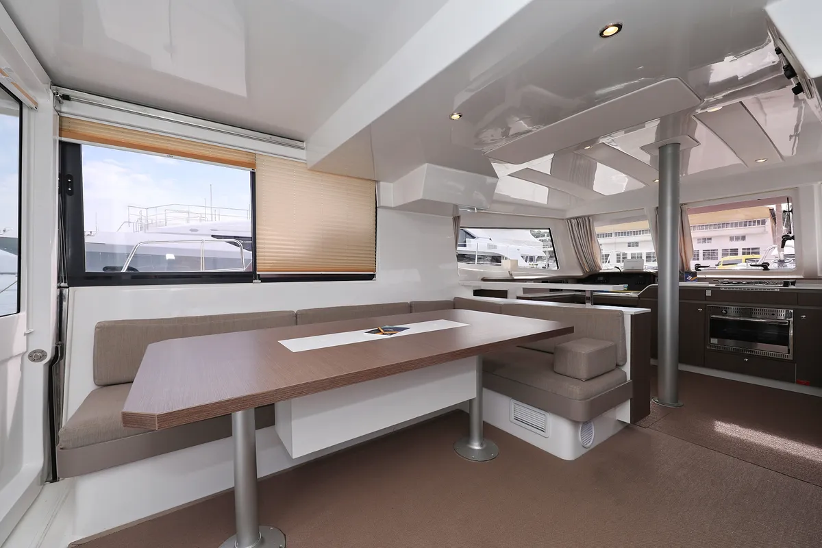 Salon of Hi Friends, a Bali Catspace catamaran at Grad Trogir, Croatia