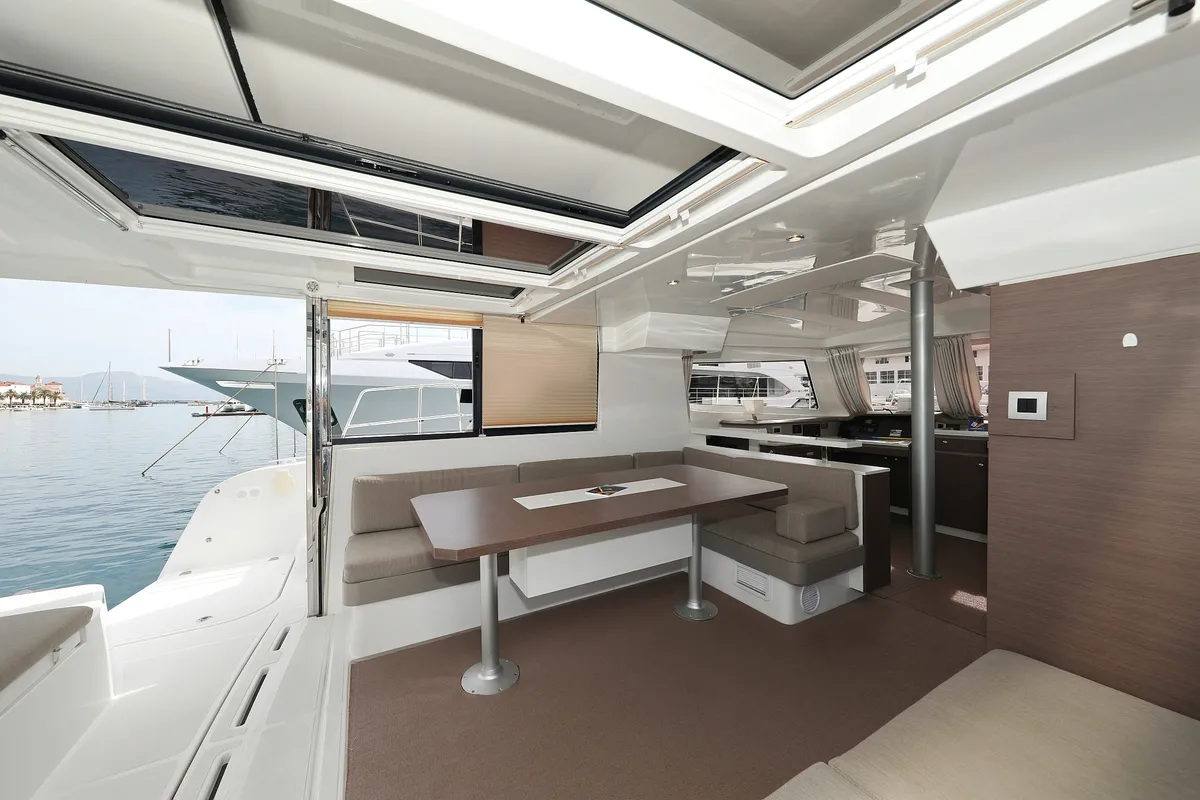 Salon of Hi Friends, a Bali Catspace catamaran at Grad Trogir, Croatia