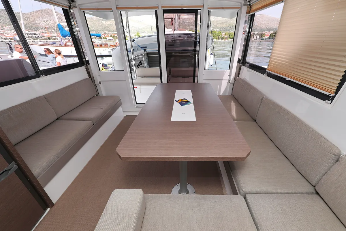 Salon of Hi Friends, a Bali Catspace catamaran at Grad Trogir, Croatia