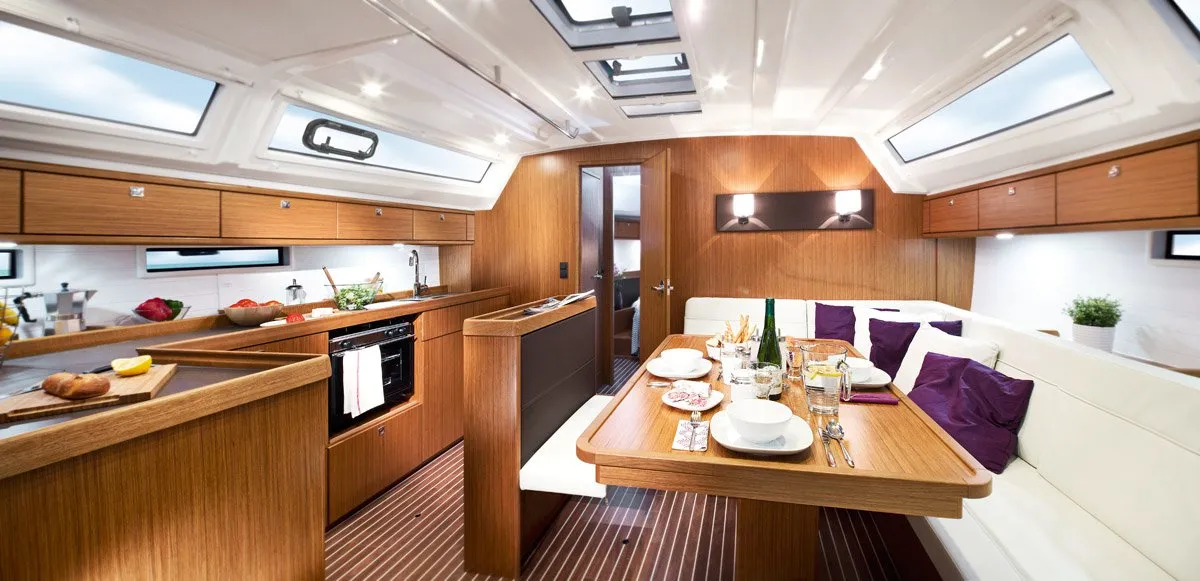 Galley of Miber Mars, a Bavaria Cruiser 46 sailboat at Fethiye, Turkey